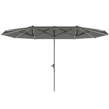 Homestar Dvostruki solarni LED suncobran za terasu 451x267x249 cm tamnosivi