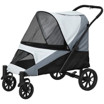 Homestar Sklopiva kolica za kućne ljubimce za velike pse i mačke 124x67x100 cm siva
