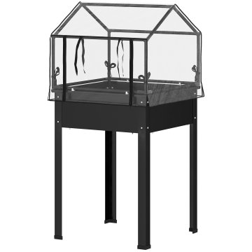 Homestar Povišeni vrtni krevet s poklopcem 60x60x120 cm Crni