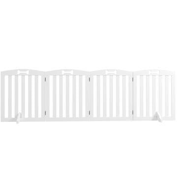 Homestar Pseća vrata s 4 panela sklopiva vrata za pse 2075x61 cm bijela