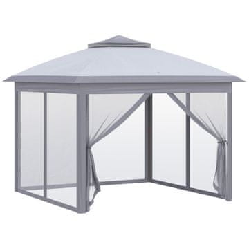 Homestar Vrtni paviljon sklopivi gazebo 330x330x288 cm sivi
