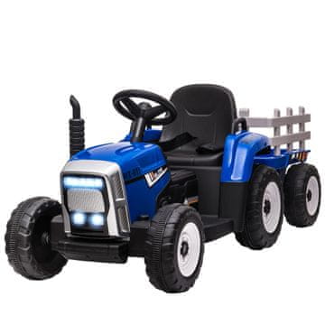 Homestar Električni traktor na akumulator s prikolicom 1365x50x525 cm plavi