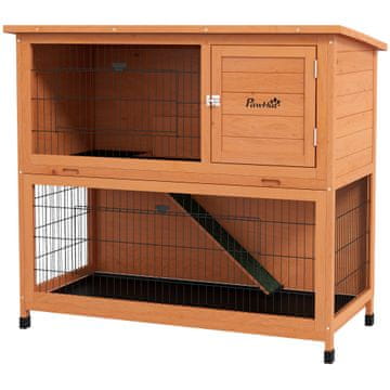 Homestar Kavez za zečeve s 2 razine paletama i rampom 123x63x112 cm narančasti