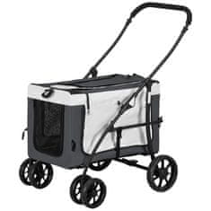 Homestar Dječja kolica za kućne ljubimce 2 u 1 uklonjiva košara 81x58x975 cm siva