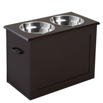 Homestar Stanica za hranjenje kućnih ljubimaca 2 zdjelice 60x30x41 cm smeđa