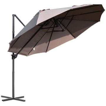 Homestar Dvostruki vrtni suncobran 440x270x250 cm smeđi