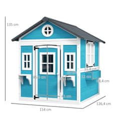 Homestar Drvena dječja kućica za igranje na otvorenom 114x126.4x135 cm plava