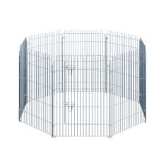 Homestar Igraonica za štence 8 panela 63x91 cm srebrna