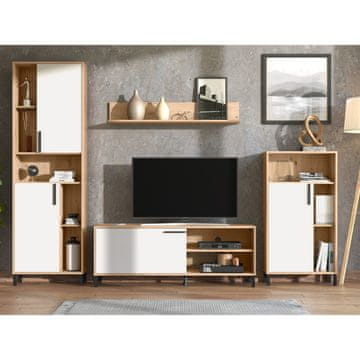 Homestyle4U Set ormarića za dnevni boravak 4-dijelna zidna jedinica 259x1925x38 cm smeđa za pohranu
