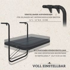 Homestar Balkonski viseći stol 60x40 cm crni sklopivi