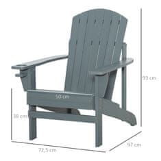 Homestar Adirondack vrtna stolica 97x725x93 cm siva