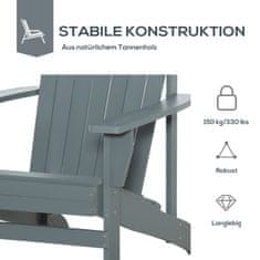 Homestar Adirondack vrtna stolica 97x725x93 cm siva