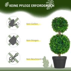 Homestar Set umjetnih biljaka bukva dvostruka kugla 60 cm zelena