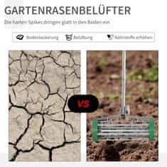 Homestar Aerator za travnjak podesiva ručka 139x435x15 cm zelena