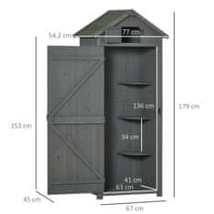 Homestar Vrtni ormar 77x54.2x179 cm Siva za pohranu