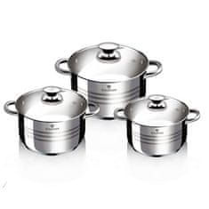 Blaumann Set posuđa BL-3863 steel 6 ks 16/20/24 cm Gourmet Line černé