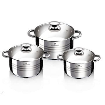 Blaumann Set posuđa BL-3863 steel 6 ks 16/20/24 cm Gourmet Line černé