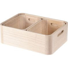 EXCELLENT Set drvenih kutija za pohranu KO-KR8000160 3 kom. prirodno