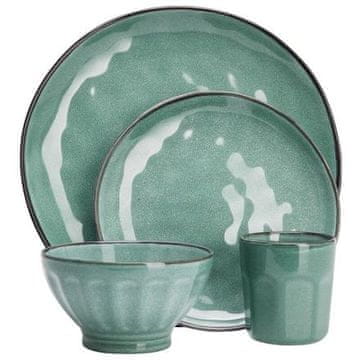 SIAKI Blagovaonski set KO-Q97001400 16 kom zemljano posuđe zeleno