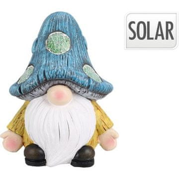 ProGarden Vrtni ukrasi KO-095241750 patuljak sa solarnim svjetlom 30 cm s plavim poklopcem