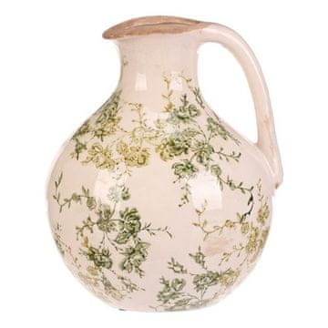 Autronic Vaza keramička šalica, retro, zeleno cvijeće, veličina L (KEV312-L)