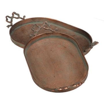 Autronic Pladanj metal - ovalni s mašnama, bakar, cijena za set od 2 komada (FUP565)