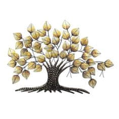 Autronic Zidna dekoracija Metalno drvce, šiljasti listovi, zlato (FA5020)