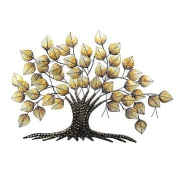 Autronic Zidna dekoracija Metalno drvce, šiljasti listovi, zlato (FA5020)