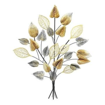 Autronic Zidna dekoracija metalno drvce, mješavina lišća, zlatno (FA5018)