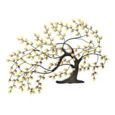 Autronic Zidna dekoracija Metalno drvce, šiljasti listovi, zlato (FA5017)