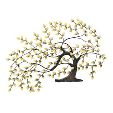 Autronic Zidna dekoracija Metalno drvce, šiljasti listovi, zlato (FA5017)
