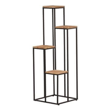 Autronic Stalak za cvijeće 4-slojni, metalni i drveni krov (FA23-030)