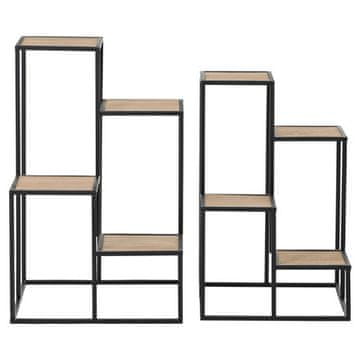 Autronic Stalak za cvijeće 4-slojni - metal i MDF ploča (jasenov furnir), cijena za set od 2 komada (FA23-021)