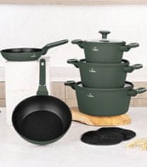 Berlingerhaus Set posuđa s titanijskim premazom BH-8208 15 kom mat zelena kolekcija