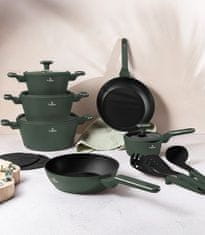 Berlingerhaus Set posuđa s titanijskim premazom BH-8208 15 kom mat zelena kolekcija
