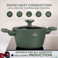 Berlingerhaus Set posuđa s titanijskim premazom BH-8208 15 kom mat zelena kolekcija