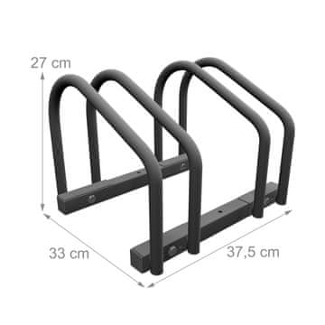 Northix Nosač za bicikle za 2 bicikla – čelični podni stalak s praškastim premazom