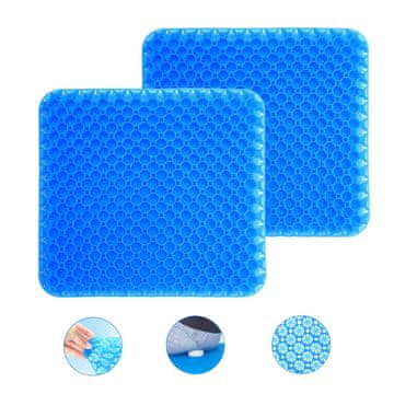 FRILLA® Gelski jastuk za dugotrajno sjedenje – protiv pritiska i bolova u leđima (40x35x2 cm) | C2OMFORTKA