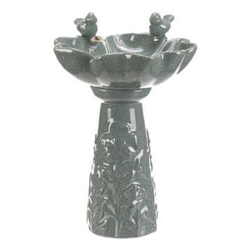 Autronic Hranilica/pojilica keramika, cvijet s pticama, stojeći, tamni mentol (KEX6004 GRN3-S)