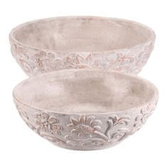 Autronic Pakiranje cvijeća keramička - zdjela, cvjetni dekor, cijena za set od 2 komada (KEX6019)