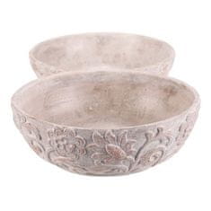 Autronic Pakiranje cvijeća keramička - zdjela, cvjetni dekor, cijena za set od 2 komada (KEX6019)