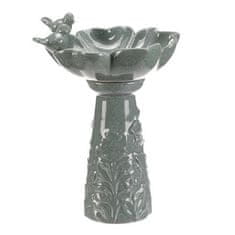 Autronic Hranilica/pojilica keramika, cvijet s pticama, stojeći, tamni mentol (KEX6004 GRN3-S)