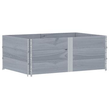 Vidaxl Okviri za palete 3 kom sivi 150x100 cm od masivne borovine