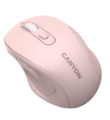 Canyon OnClick 20 bežični optički miš, 1600 DPI, 6 gumba, roza (CNE-CMSW20P)