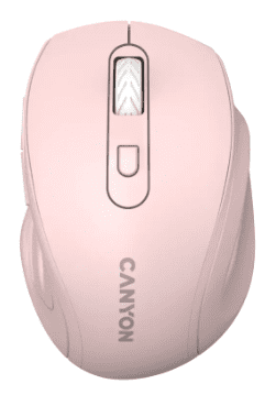 Canyon OnClick 20 bežični optički miš, 1600 DPI, 6 gumba, roza (CNE-CMSW20P)