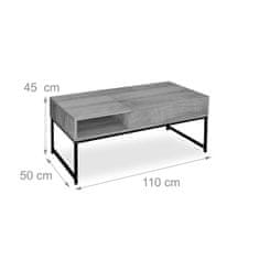 Northix Sklopivi stolić za kavu s prostorom za pohranu i podesivom pločom