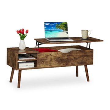 Northix Industrijski sklopivi stolić za kavu s podesivom pločom i prostorom za pohranu