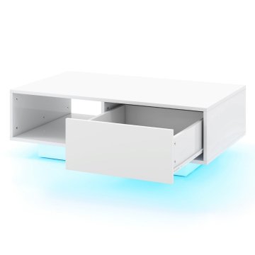 Northix Klub stolić s LED svjetlima i daljinskim upravljačem, bijeli, 95 x 55 x 31 cm