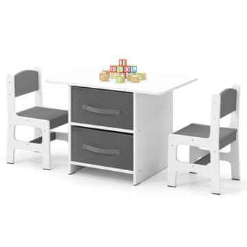 Northix Dječji stol 2 stolice s ladicama MDF drvo set