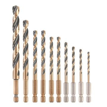 DEWALT SET BUŠILA ZA METAL 10 KOM 3-10 mm CRNO-ZLATNA